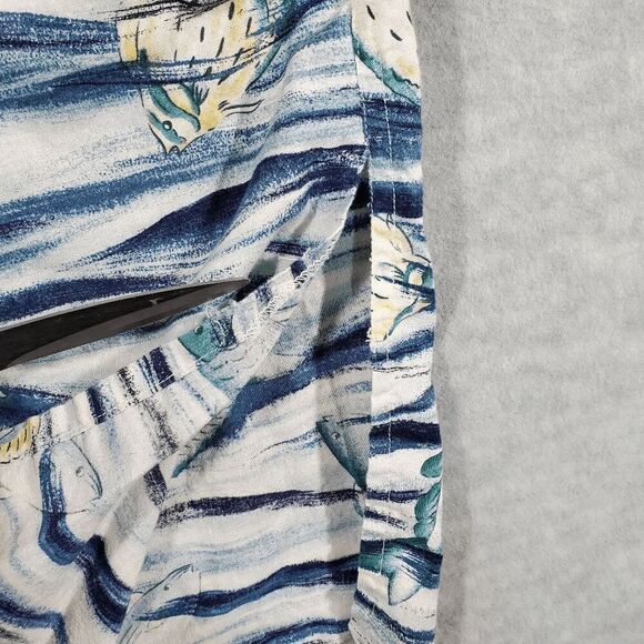 Chaps Ralph Lauren Shirt Mens XL Blue Fishing Fathers Day Collared Button Down - Picture 2 of 10